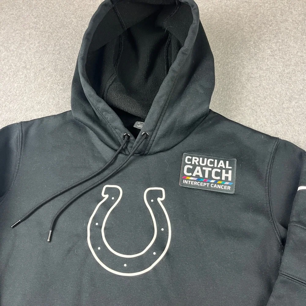 Nike Hoodie Mens Medium Black Indianapolis Colts NFL Crucial Catch Dri-Fit